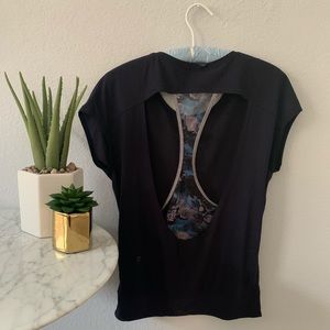 Navy Lululemon top with cut out back